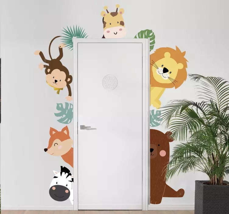 Wall decals for Children's door with animals