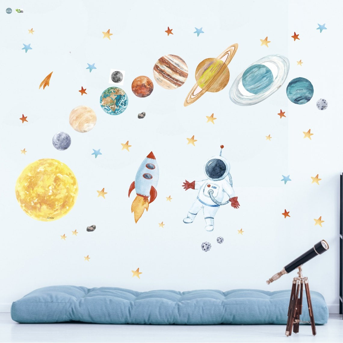 Wall decals Children's space astronauts (0048)