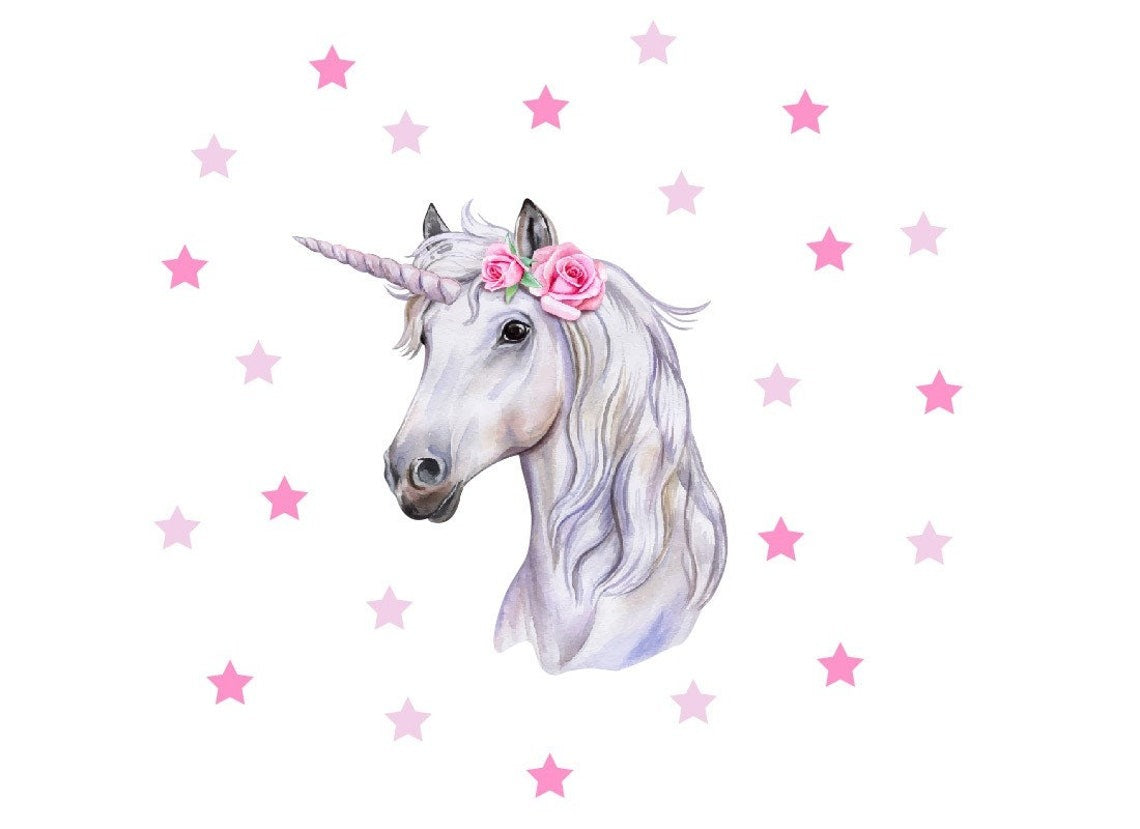 Wall decals Children's unicorn with stars