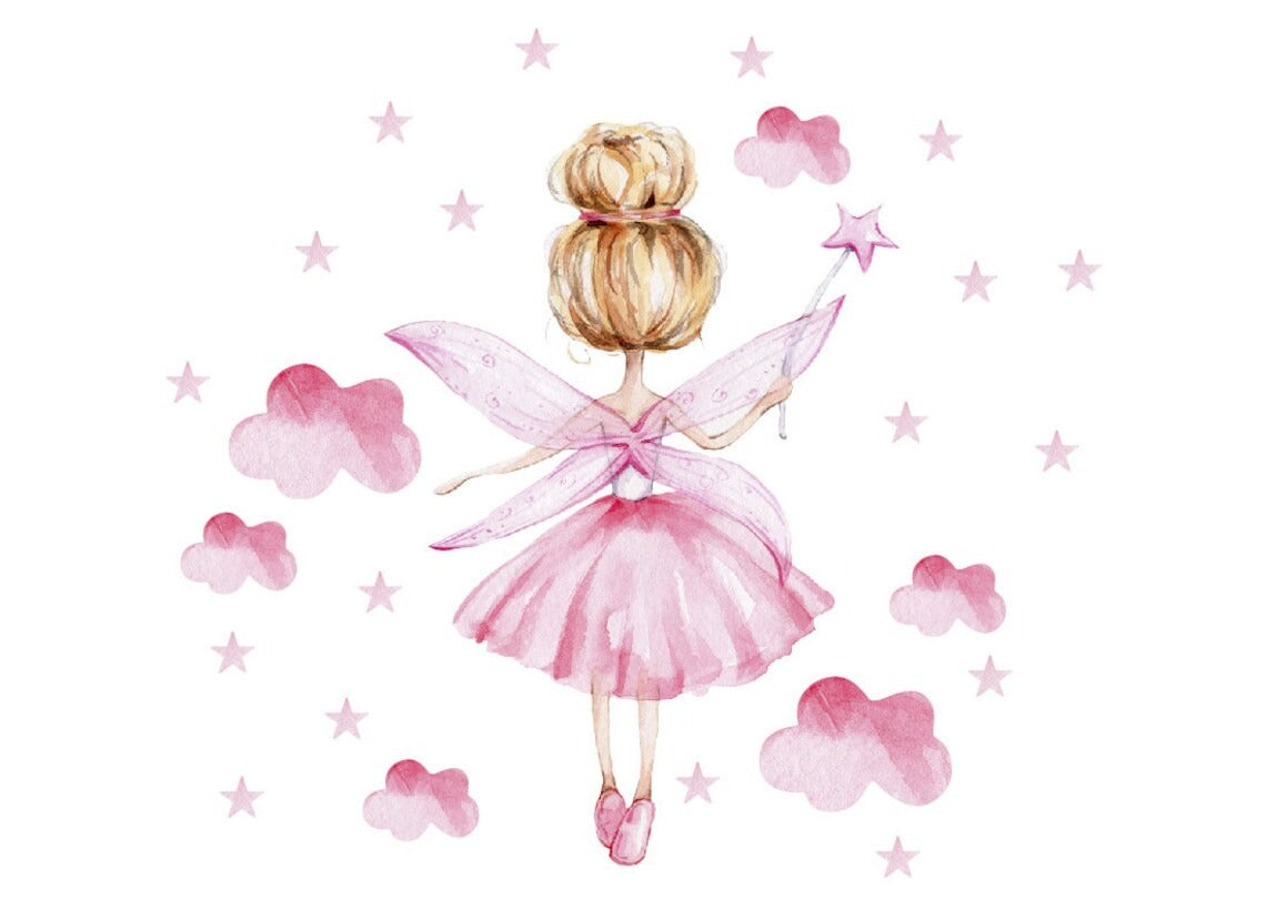 Wall decals Children's pink fairies (0017)