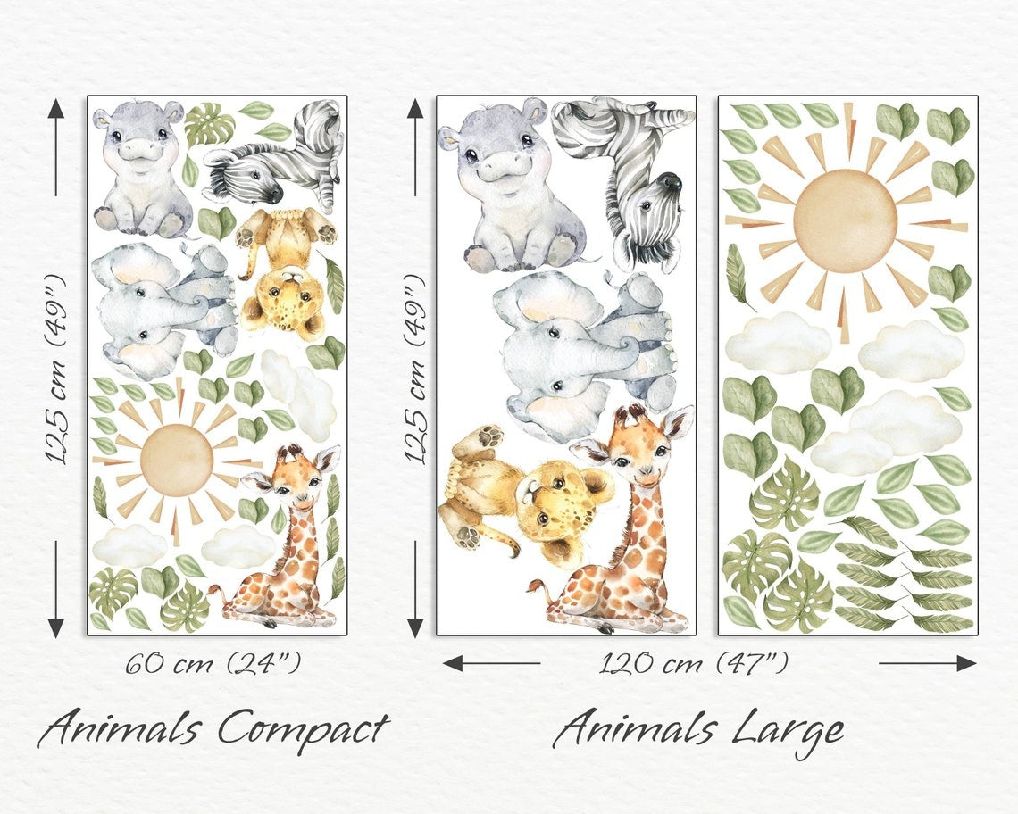 Wall decals Children's Safari Animals baby (0032)