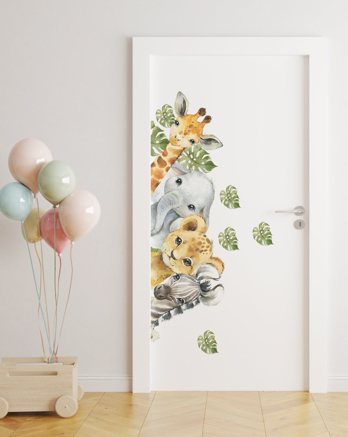 Wall decals for Children's door with animals