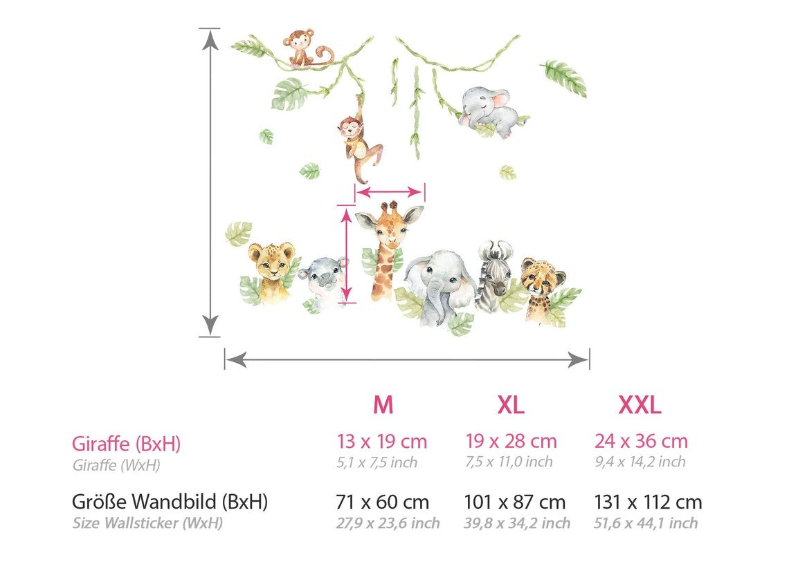 Wall decals Children's Safari animals set (0014)