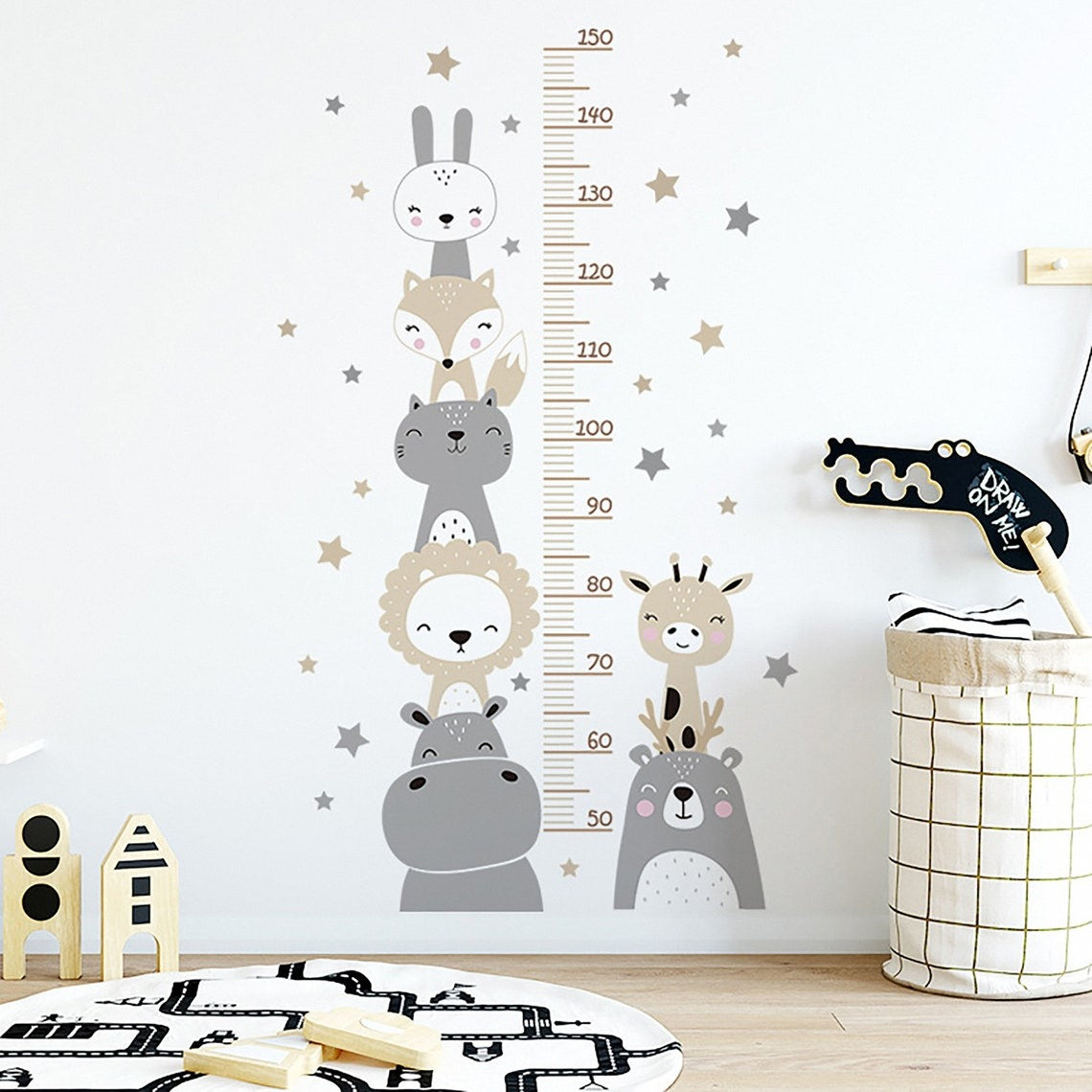 Height Chart Children's with animals colored (0073)
