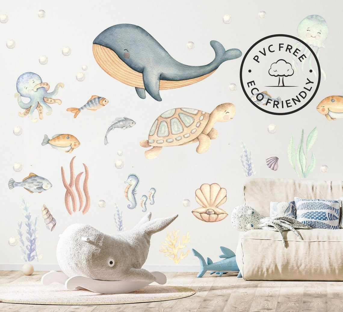 Wall decals Children's sea animals 1 (0008)