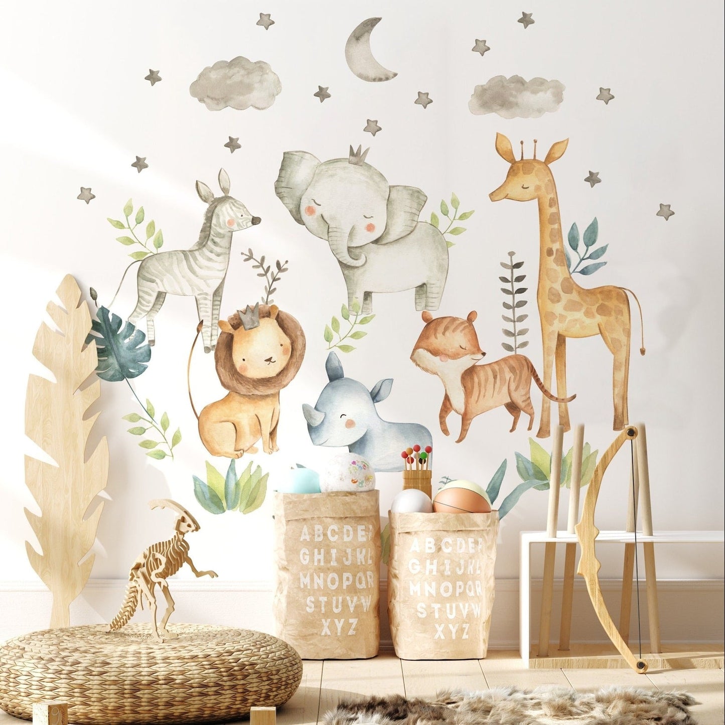 Wall decals Children's safari animals