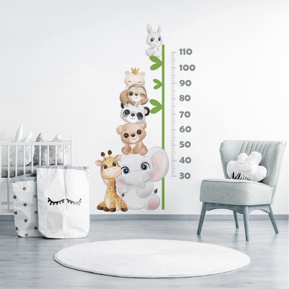 Height Chart Children's with animals Safari set