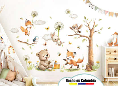 Wall decals Children's  Set of varied animal models.