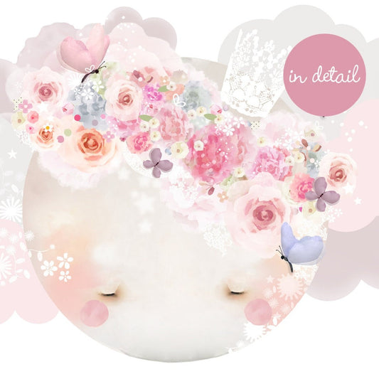 Wall decals Children's sleepy moon fabric watercolor