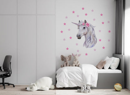 Wall decals Children's unicorn with stars