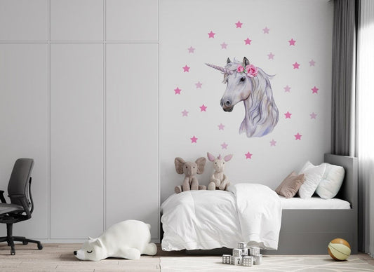 Wall decals Children's unicorn with stars