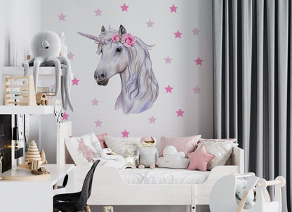 Wall decals Children's unicorn with stars