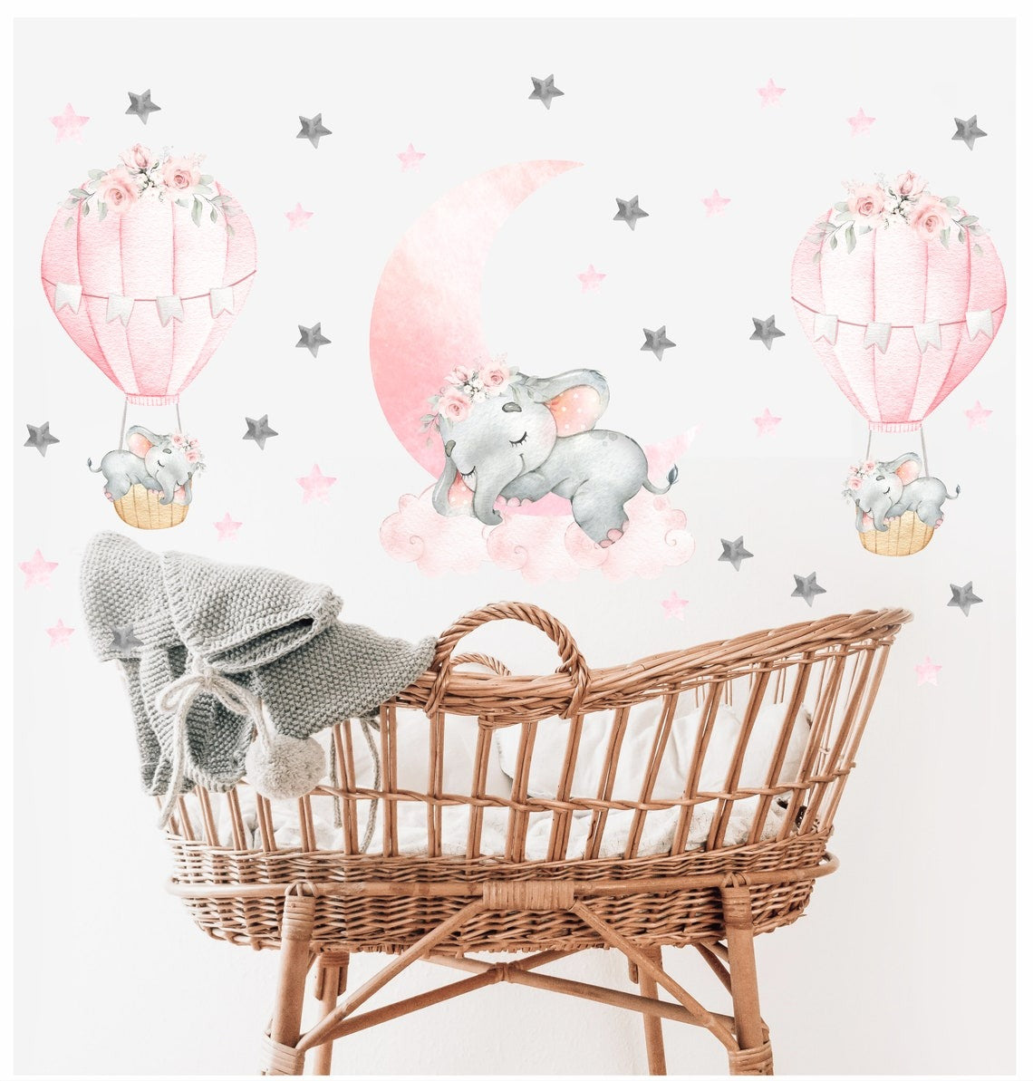 Wall decals Children's watercolor elephant (0044)