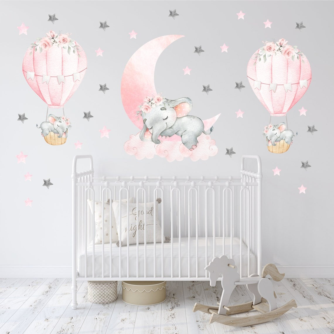 Wall decals Children's watercolor elephant (0044)