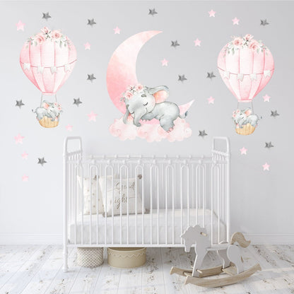 Wall decals Children's watercolor elephant (0044)