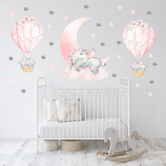 Wall decals Children's watercolor elephant (0044)