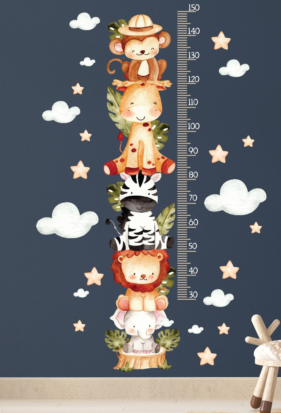 Height Chart Children's  with animals jungle (0071)
