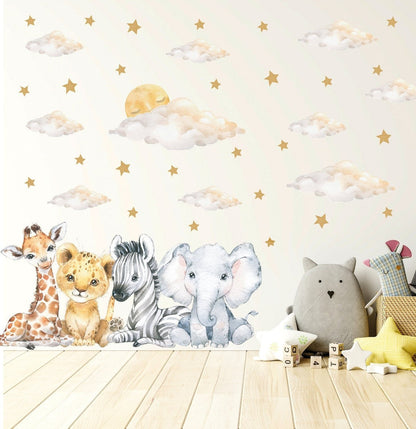 Wall decals Children's  Set of varied animal models.