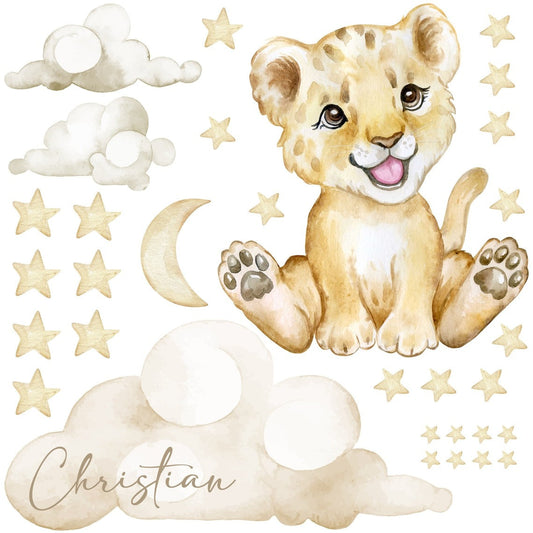 Wall decals Children's lion in cloud (0022)