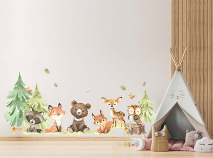 Wall decals Children's  Set of varied animal models.