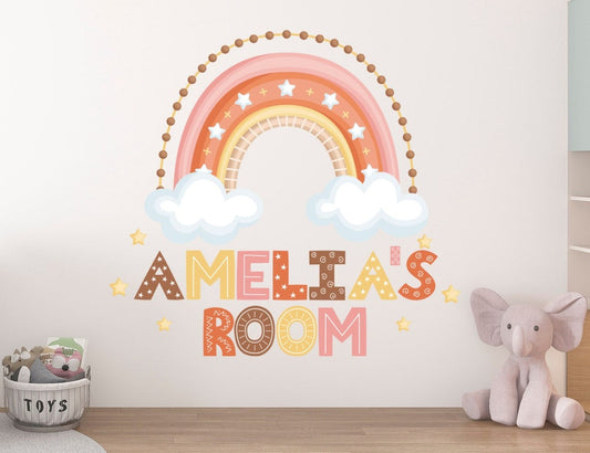 Wall decals Children's rainbow with name (0024)