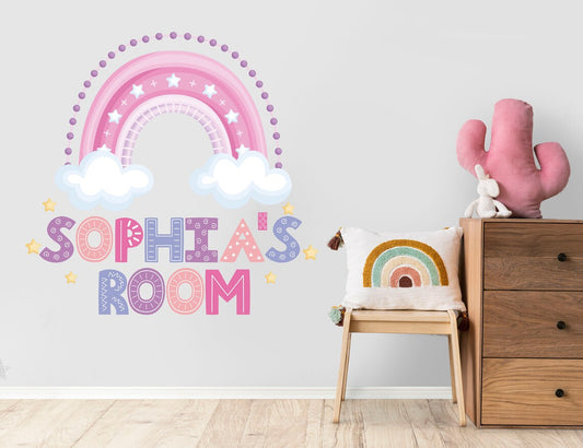 Wall decals Children's rainbow with name (0024)