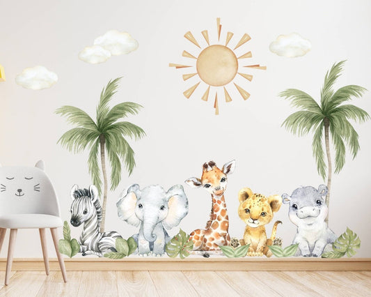 Wall decals Children's  Set of varied animal models.