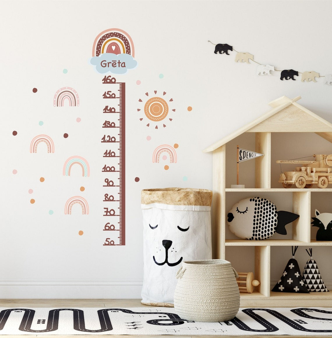 Height Chart Children's  with animals Safari  set