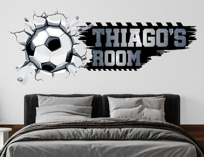 Wall decals Children's soccer with name (0057)