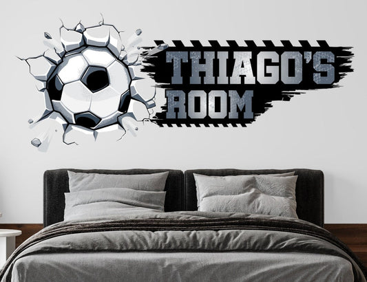 Wall decals Children's soccer with name (0057)
