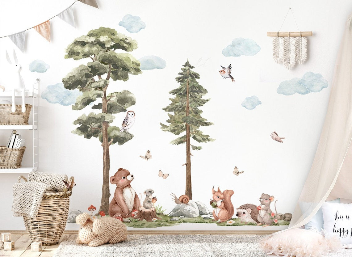 Wall decals Children's  Set of varied animal models.