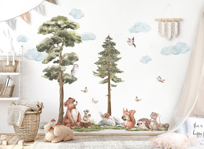 Wall decals Children's  Set of varied animal models.