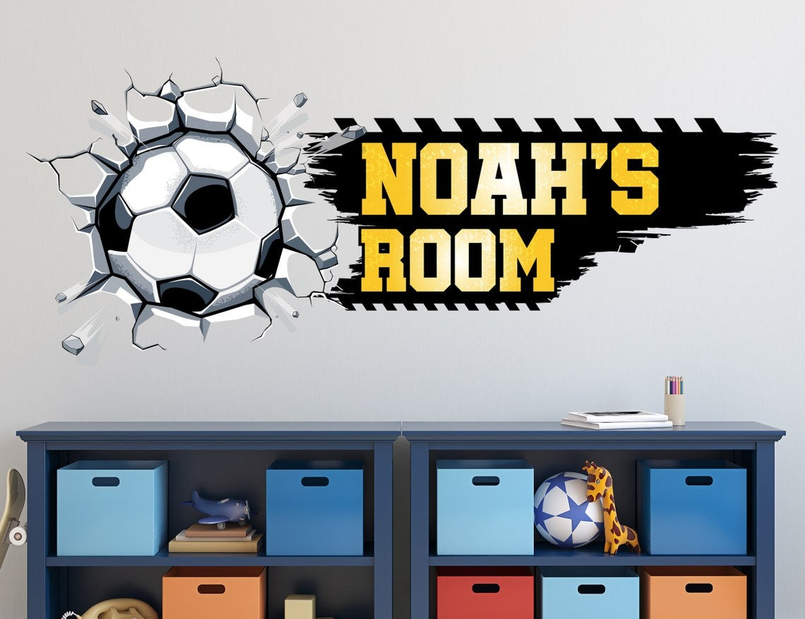 Wall decals Children's soccer with name (0057)
