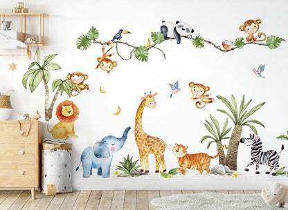 Wall decals Children's  Set of varied animal models.