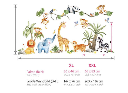 Wall decals Children's Safari Animals (0021)