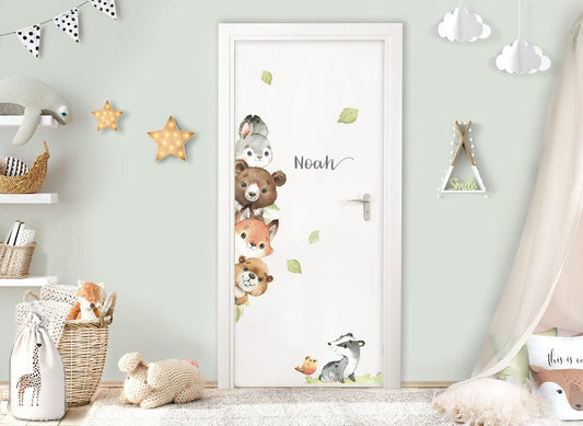 Door Decal Children's forest animals 0001