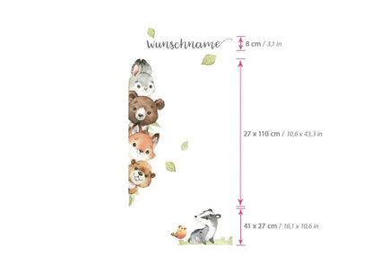 Door Decal Children's forest animals 0001