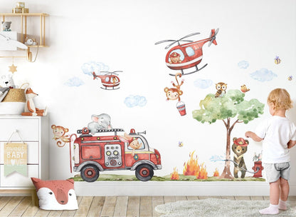 Wall decals Children's  Set of varied animal models.