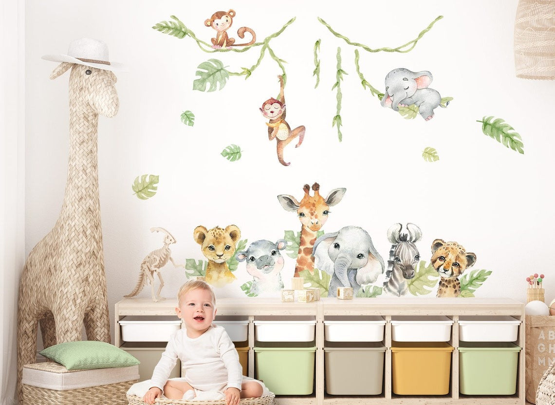 Wall decals Children's  Safari animals set (0014)