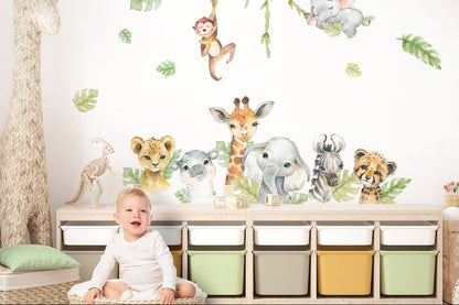 Wall decals Children's  Set of varied animal models.
