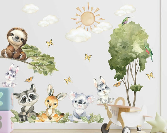 Wall decals Children's  Set of varied animal models.