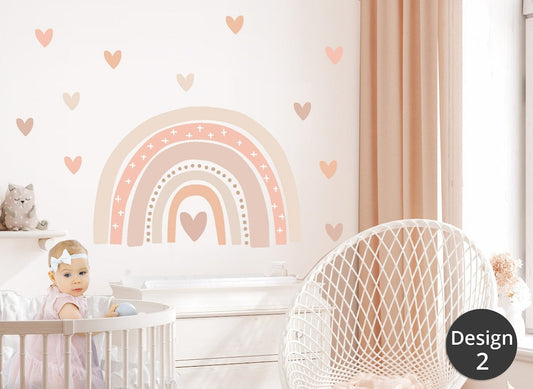 Wall decals Children's  rainbow with hearts  0002