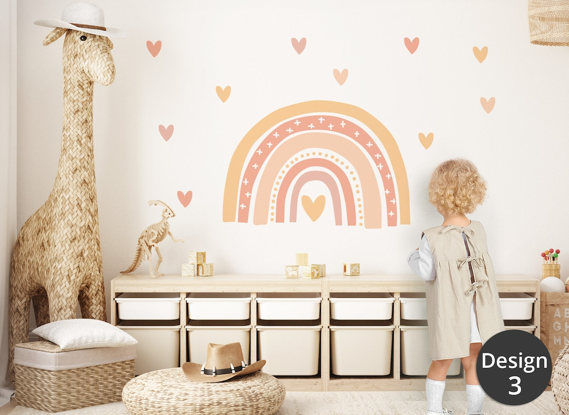 Wall decals Children's  rainbow with hearts  0002