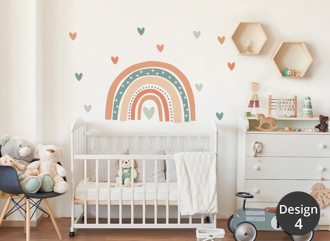 Wall decals Children's  rainbow with hearts  0002