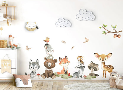 Wall decals Children's  Set of varied animal models.