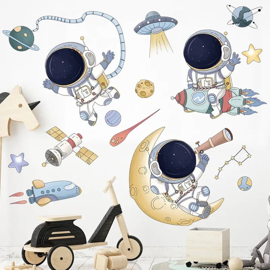 Wall decals Children's space astronauts 6  (0055)