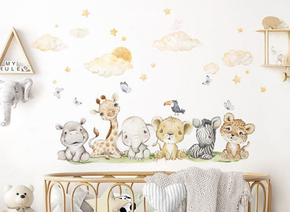 Wall decals Children's  Set of varied animal models.