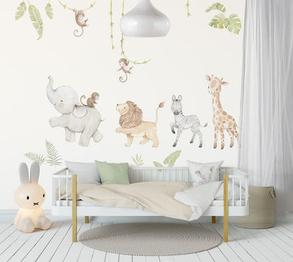 Wall decals Children's  Set of varied animal models.