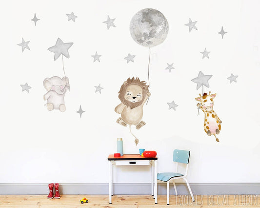 Wall decals Children's animals in balloons