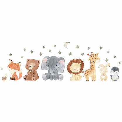 Wall decals Children's jungle animals watercolor baby